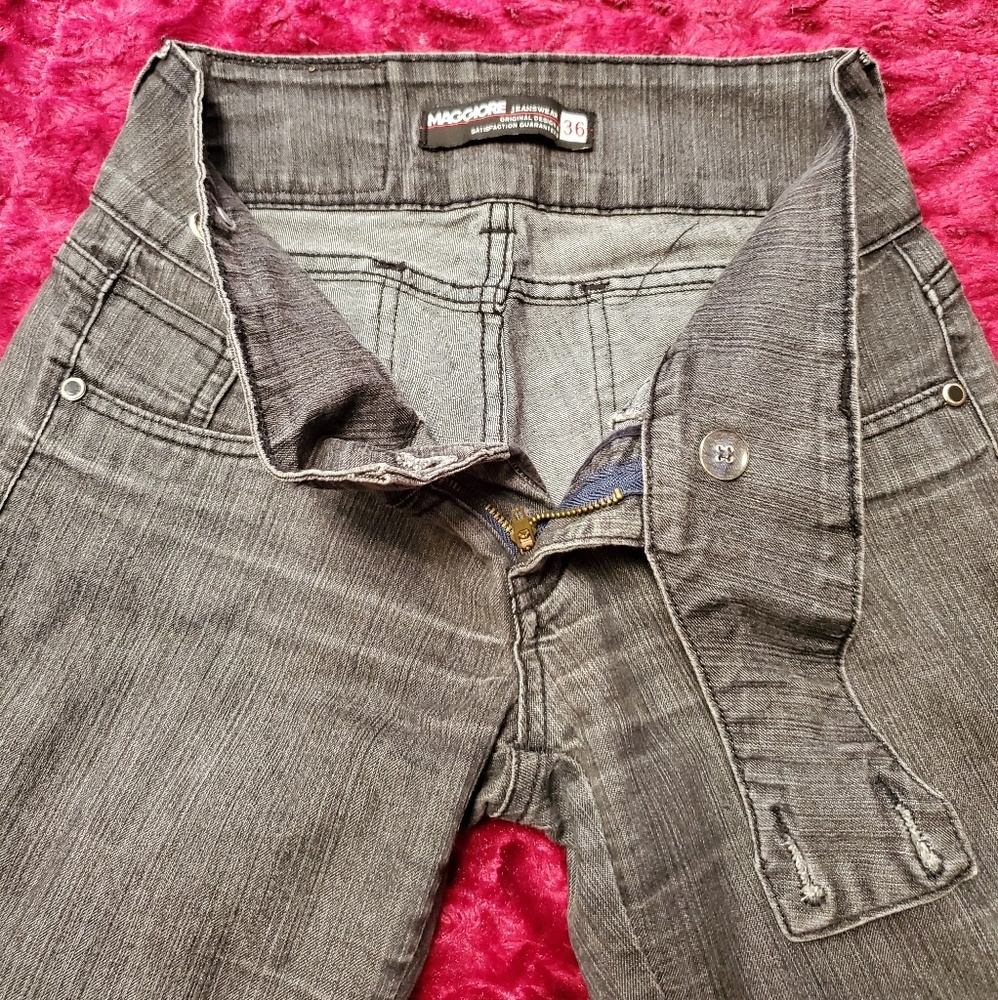 MAGGIORE BLACK/ GRAY FADED SKINNY JEANS - Picture 3 of 8